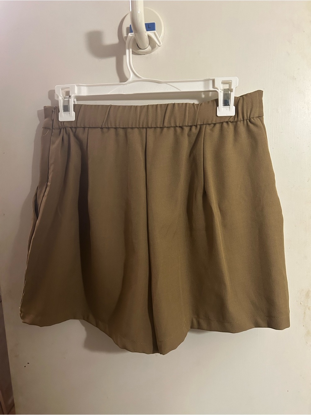 SHEIN Olive Green to Light Brown High-Waist Elastic Skort